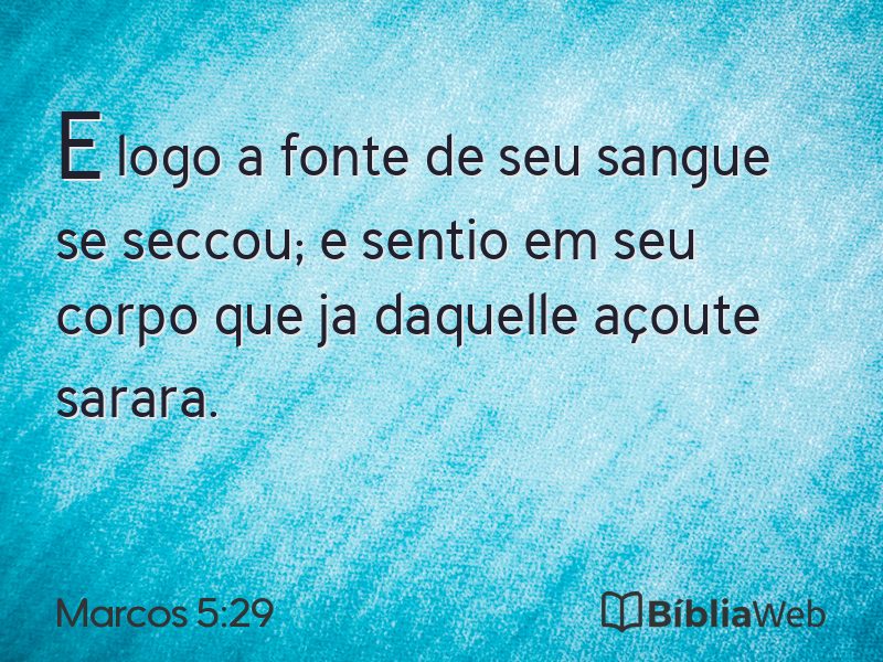 Marcos 5:29 em imagem para compartilhar
