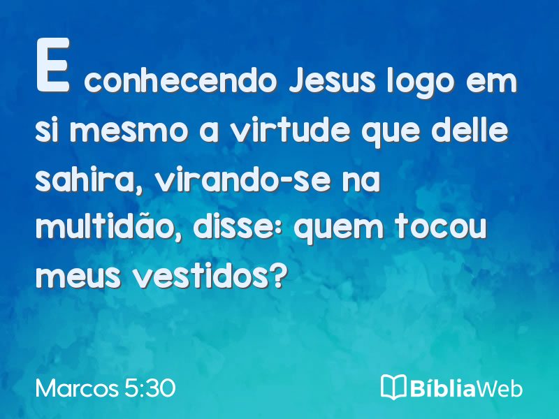 Marcos 5:30 em imagem para compartilhar
