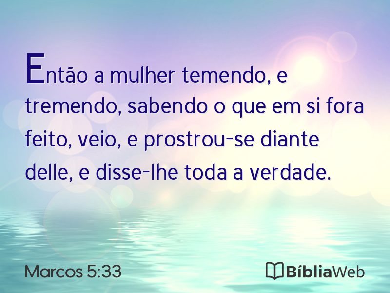 Marcos 5:33 em imagem para compartilhar