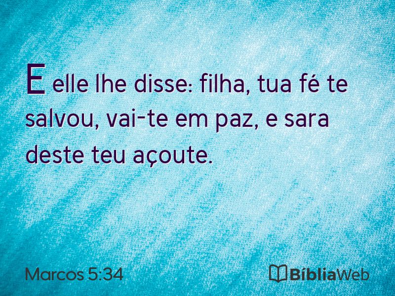 Marcos 5:34 em imagem para compartilhar