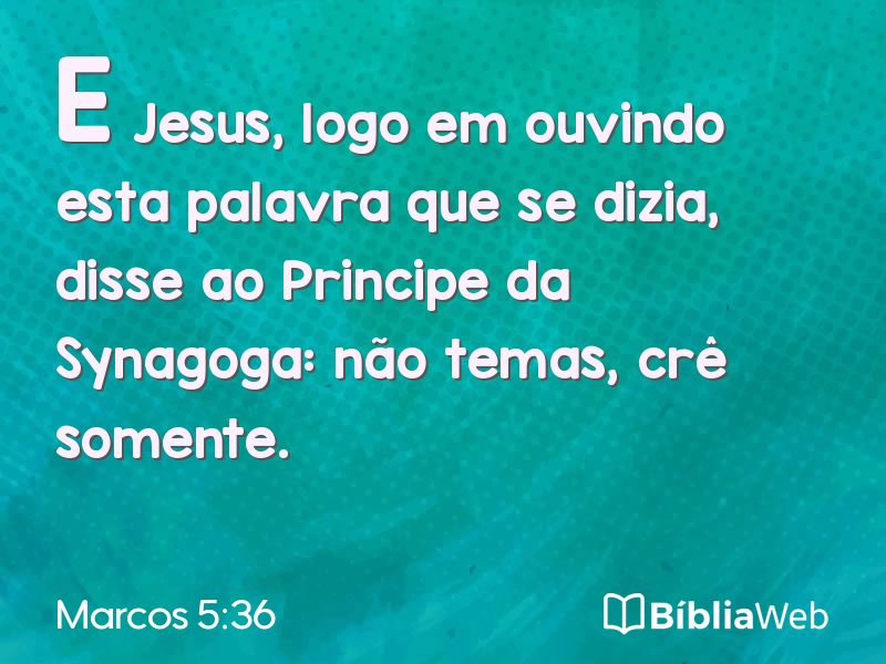 Marcos 5:36 em imagem para compartilhar