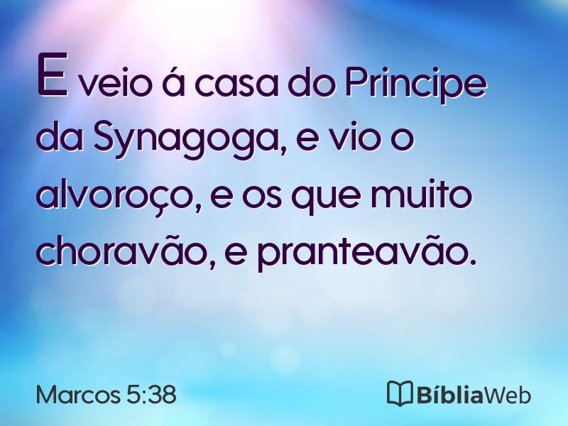Marcos 5:38 em imagem para compartilhar