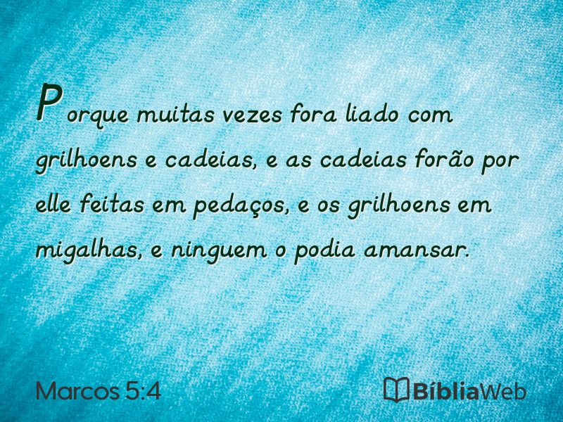 Marcos 5:4 em imagem para compartilhar
