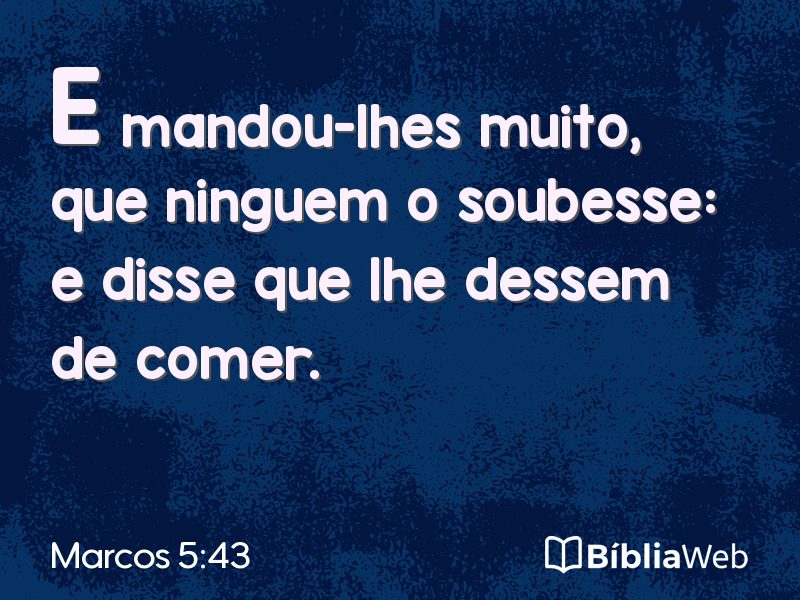 Marcos 5:43 em imagem para compartilhar