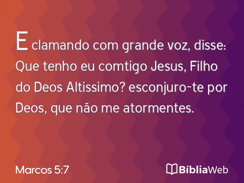 Marcos 5:7 em imagem para compartilhar