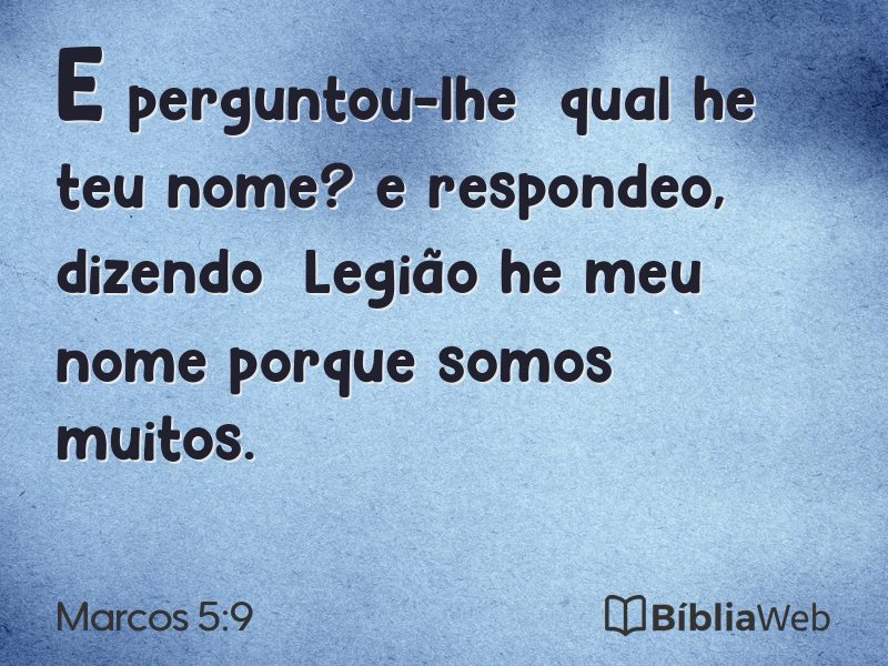 Marcos 5:9 em imagem para compartilhar