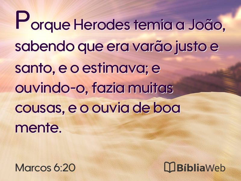 Marcos 6:20 em imagem para compartilhar