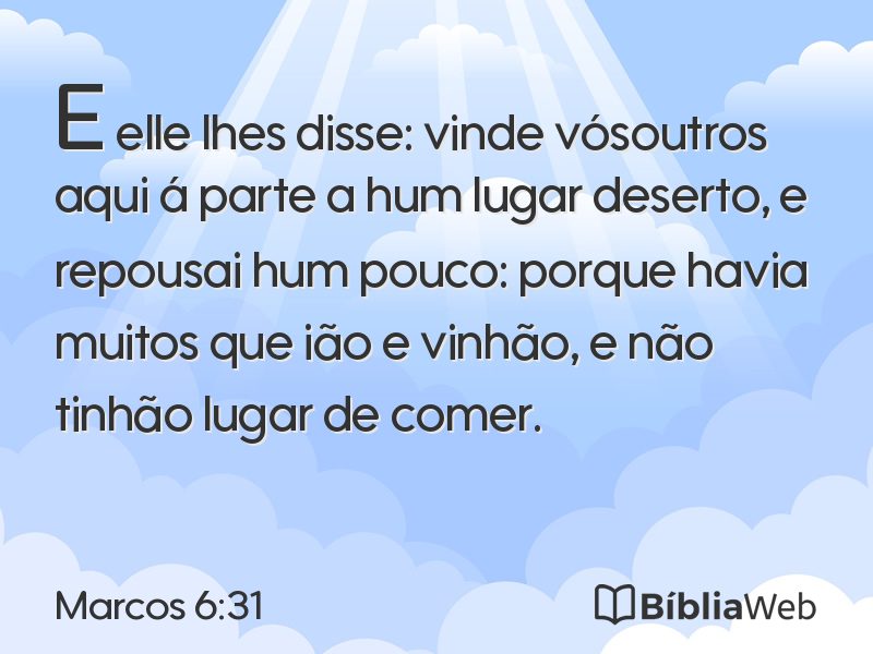 Marcos 6:31 em imagem para compartilhar