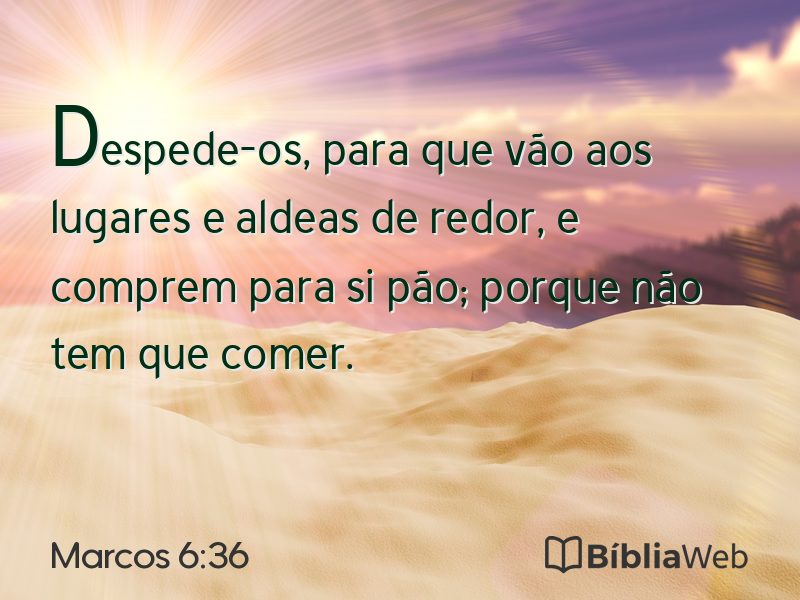 Marcos 6:36 em imagem para compartilhar