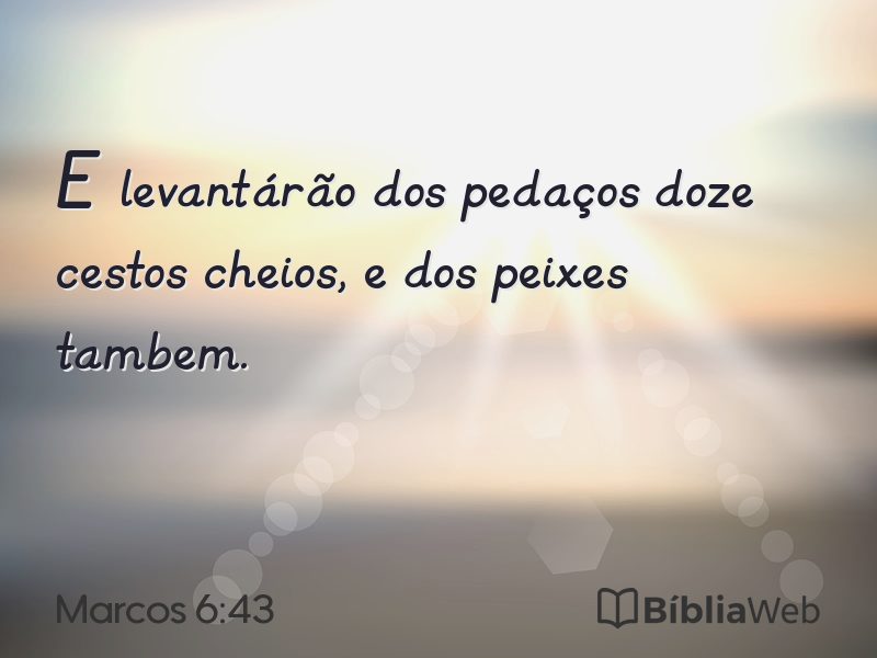 Marcos 6:43 em imagem para compartilhar