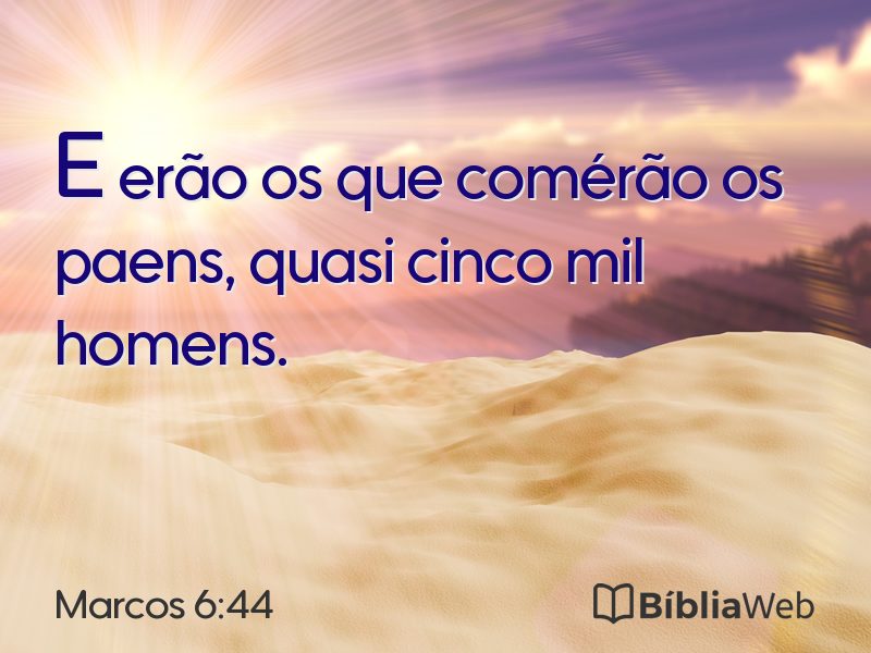 Marcos 6:44 em imagem para compartilhar