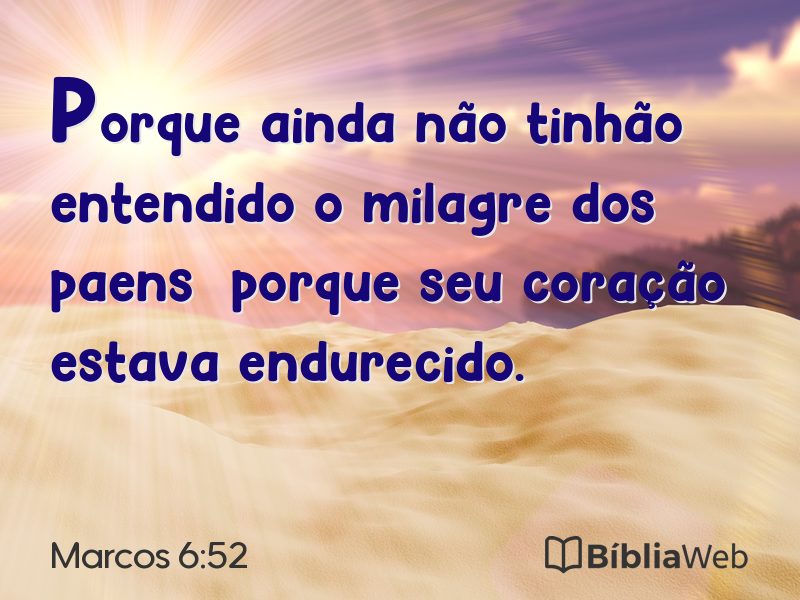 Marcos 6:52 em imagem para compartilhar