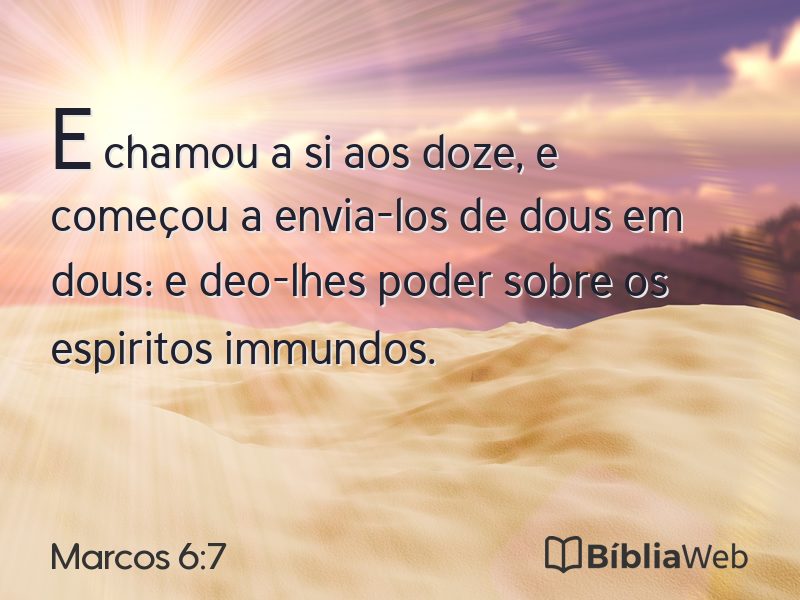 Marcos 6:7 em imagem para compartilhar
