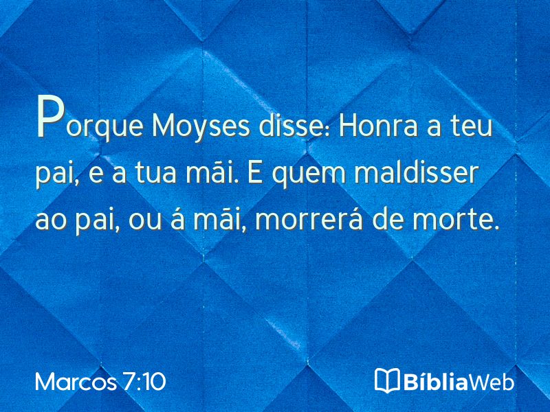Marcos 7:10 em imagem para compartilhar