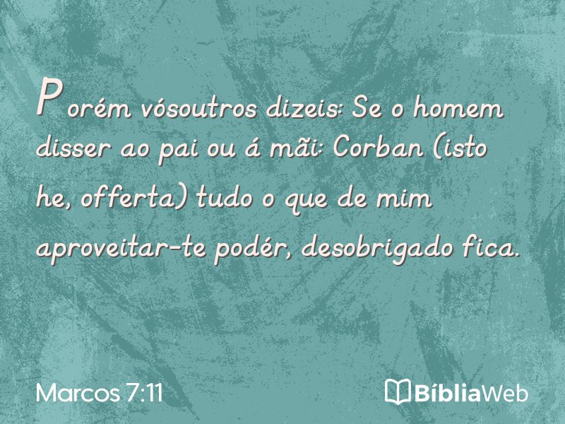Marcos 7:11 em imagem para compartilhar
