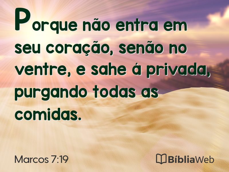 Marcos 7:19 em imagem para compartilhar