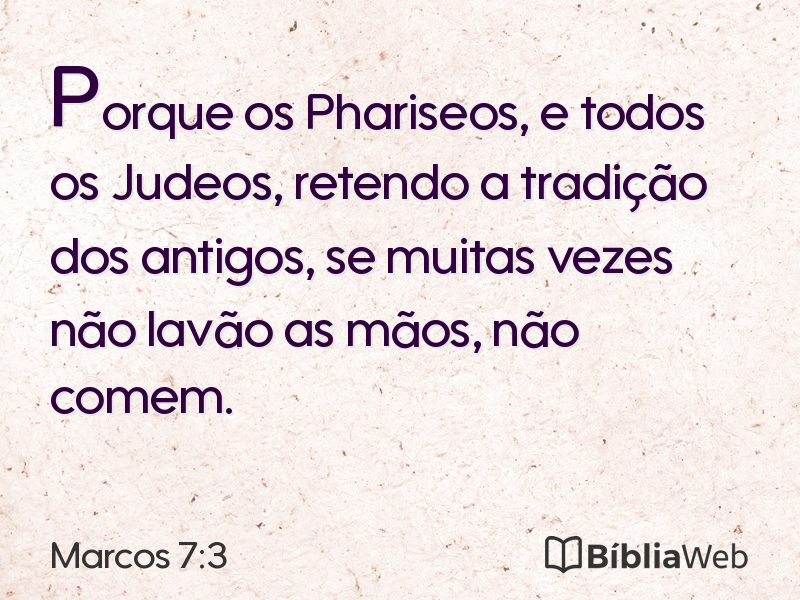 Marcos 7:3 em imagem para compartilhar