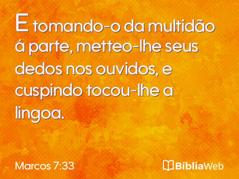 Marcos 7:33 em imagem para compartilhar