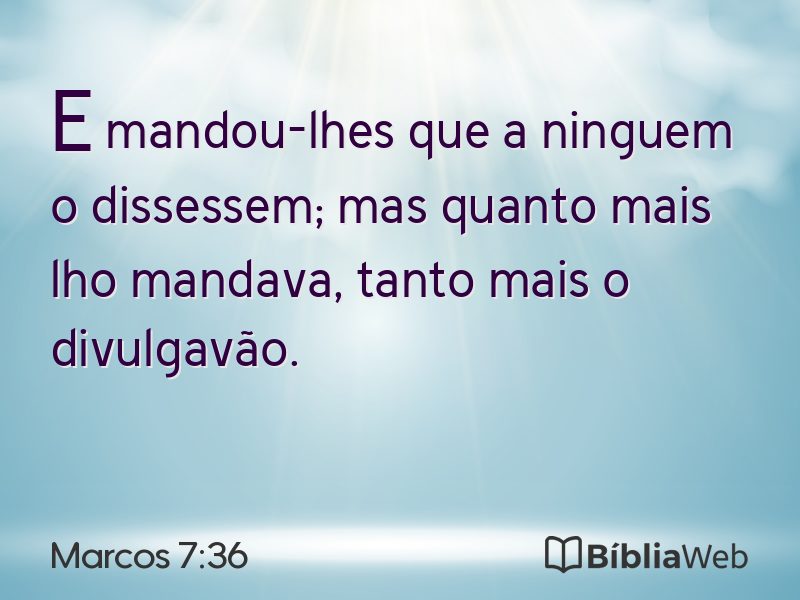 Marcos 7:36 em imagem para compartilhar