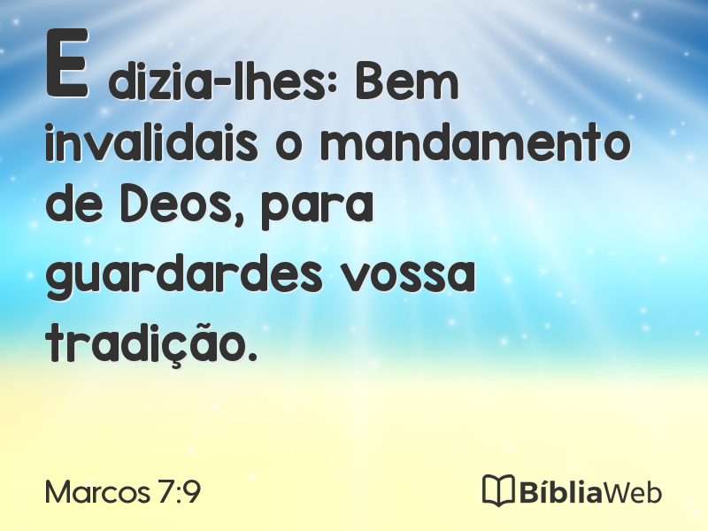 Marcos 7:9 em imagem para compartilhar