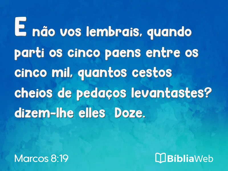 Marcos 8:19 em imagem para compartilhar