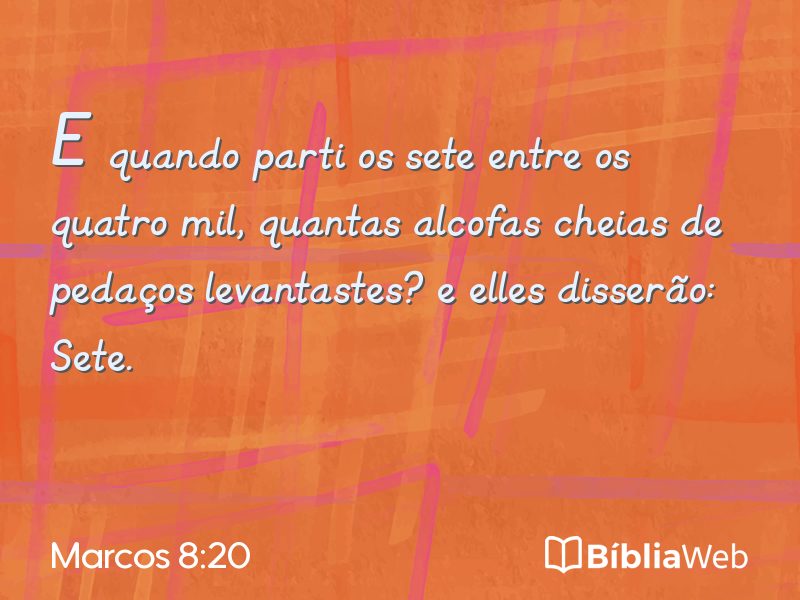 Marcos 8:20 em imagem para compartilhar