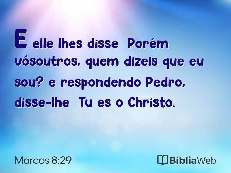 Marcos 8:29 em imagem para compartilhar