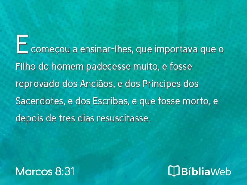 Marcos 8:31 em imagem para compartilhar