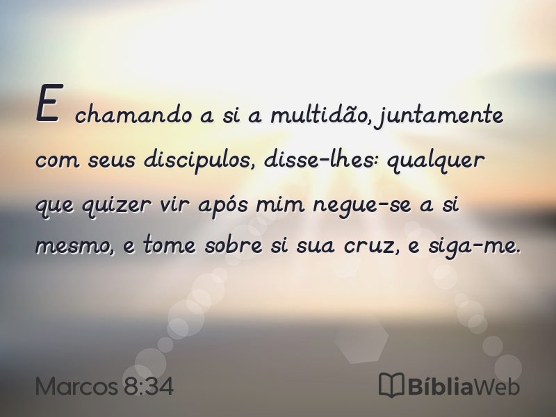 Marcos 8:34 em imagem para compartilhar