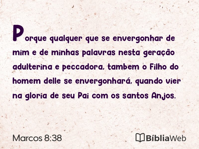 Marcos 8:38 em imagem para compartilhar