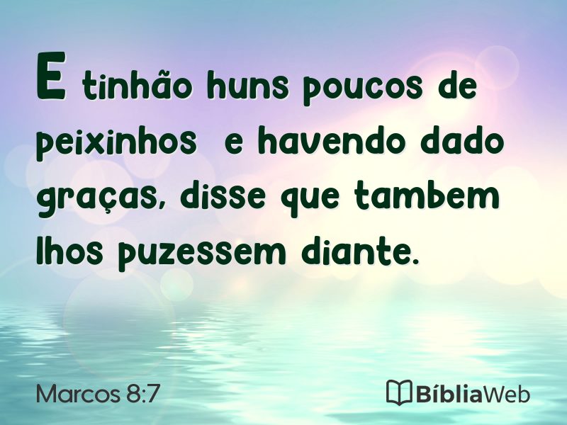 Marcos 8:7 em imagem para compartilhar