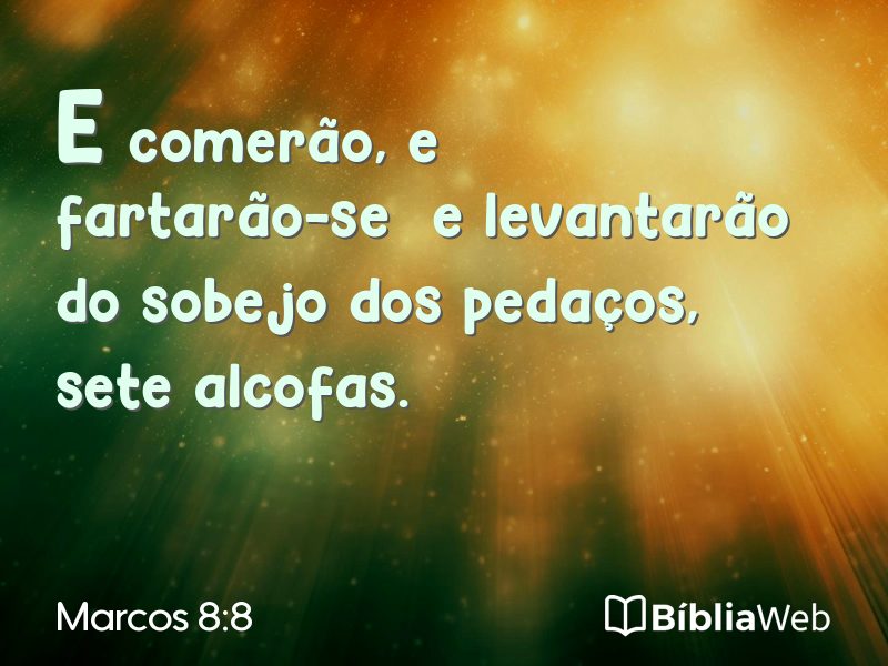 Marcos 8:8 em imagem para compartilhar