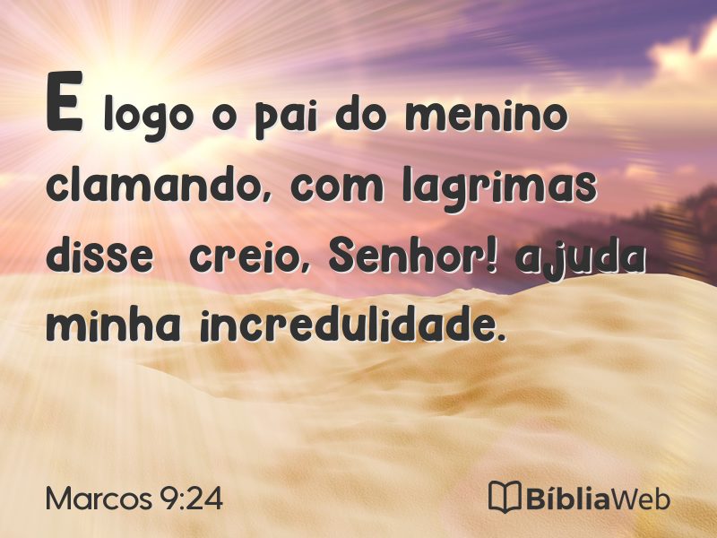 Marcos 9:24 em imagem para compartilhar