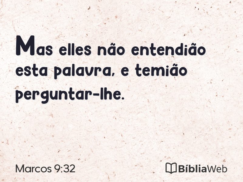 Marcos 9:32 em imagem para compartilhar