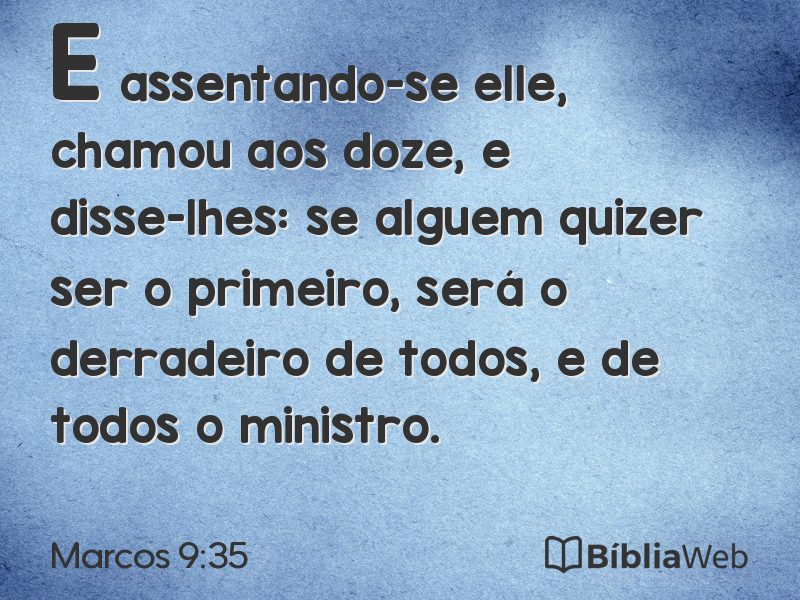 Marcos 9:35 em imagem para compartilhar