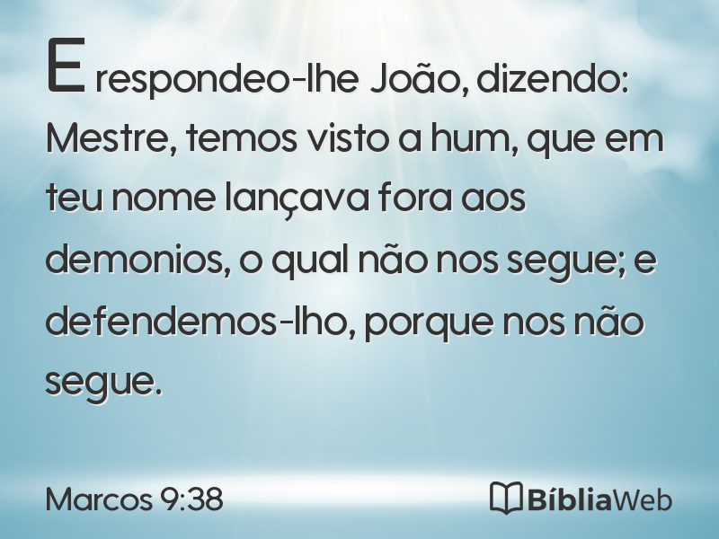 Marcos 9:38 em imagem para compartilhar