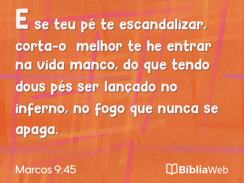 Marcos 9:45 em imagem para compartilhar