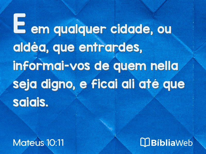 Mateus 10:11 em imagem para compartilhar