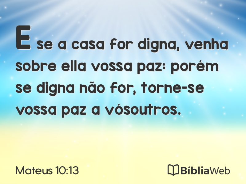Mateus 10:13 em imagem para compartilhar