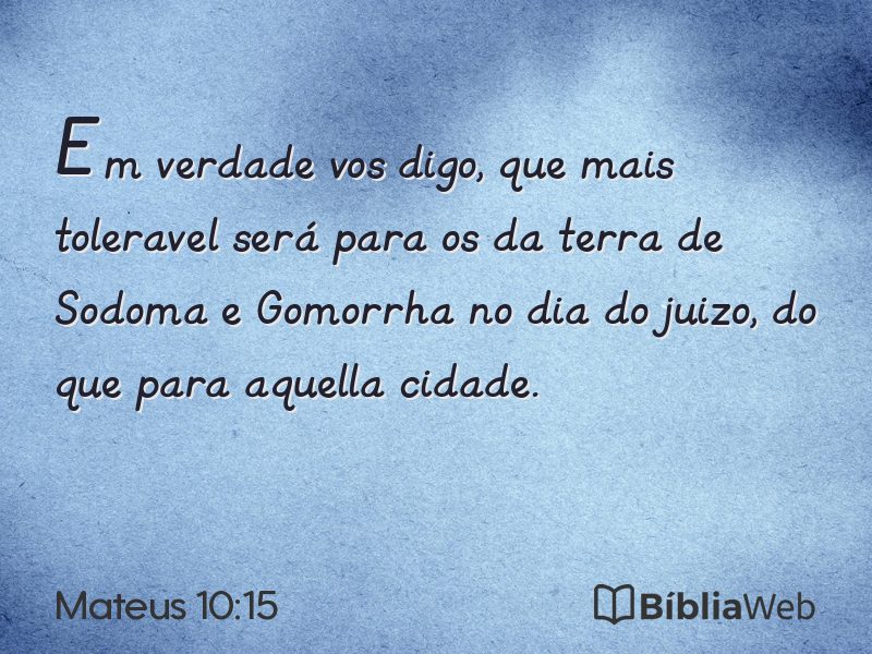Mateus 10:15 em imagem para compartilhar
