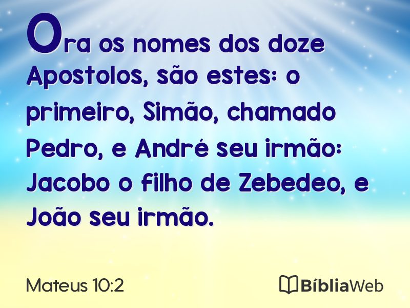 Mateus 10:2 em imagem para compartilhar