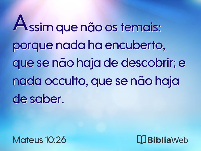 Mateus 10:26 em imagem para compartilhar