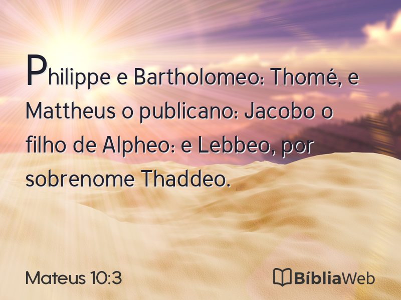 Mateus 10:3 em imagem para compartilhar