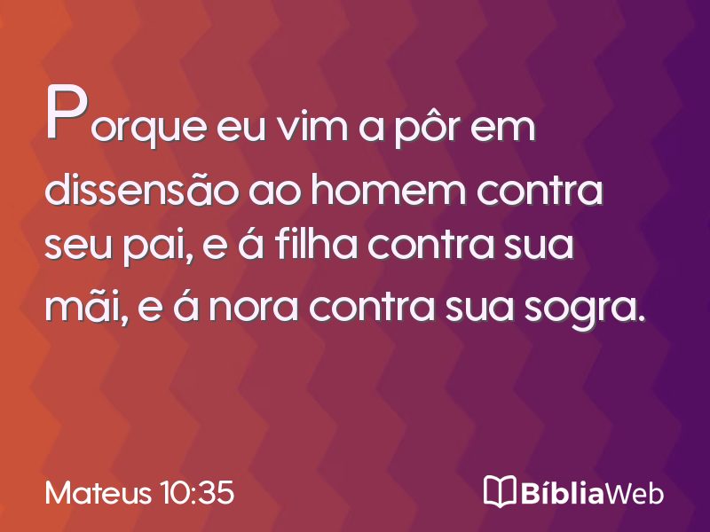Mateus 10:35 em imagem para compartilhar