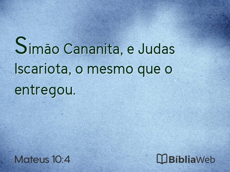 Mateus 10:4 em imagem para compartilhar