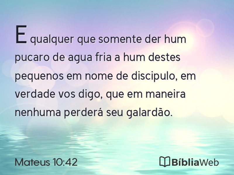 Mateus 10:42 em imagem para compartilhar