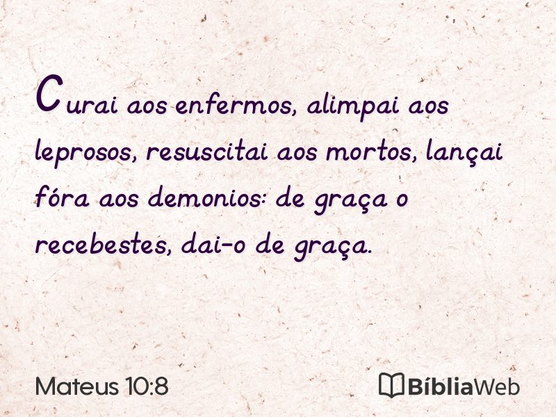 Mateus 10:8 em imagem para compartilhar