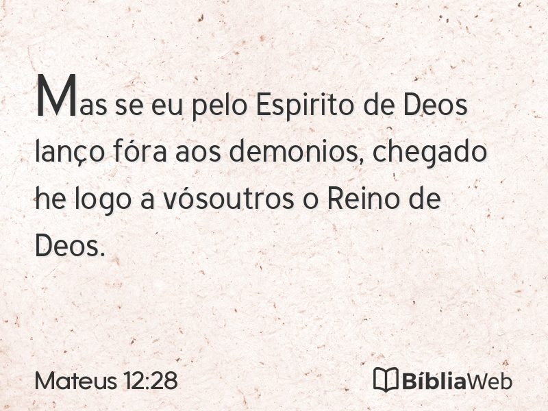 Mateus 12:28 em imagem para compartilhar