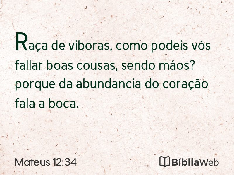 Mateus 12:34 em imagem para compartilhar