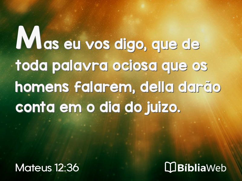Mateus 12:36 em imagem para compartilhar